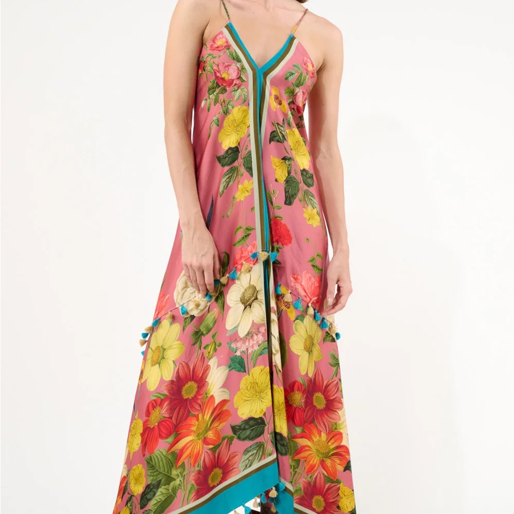 NWT Aratta My Valentine Floral Maxi Dress with Pink and Yellow Flowers Small S